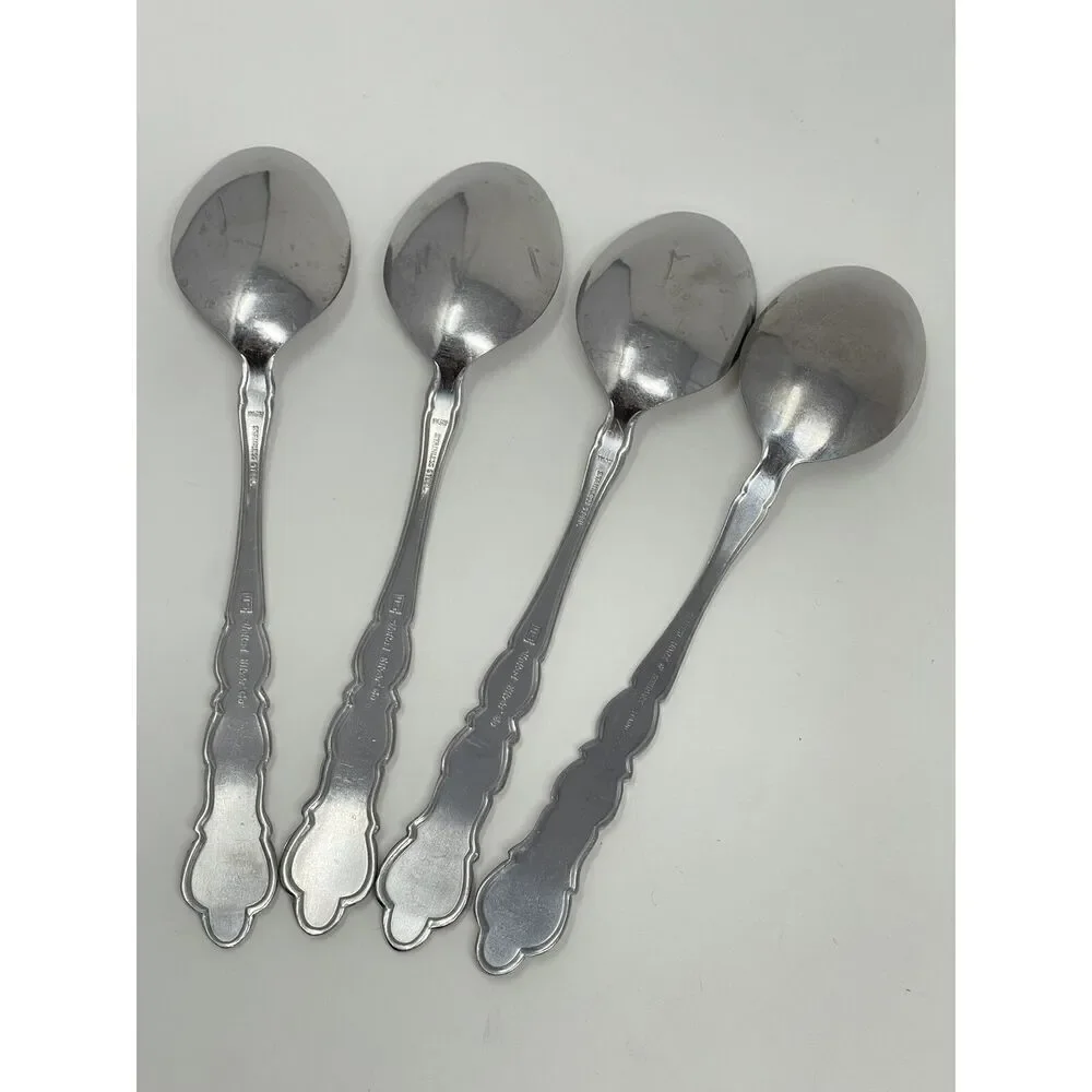 UNITED SILVER US17 Baker Hart & Stuart BST2 Dinner Place Spoons 7 3/8” Set Of 4